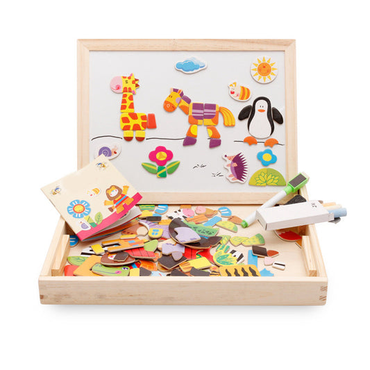 Puzzle magnétique pour enfants, jouet éducatif pour enfants, puzzle mignon avec animaux de dessin animé