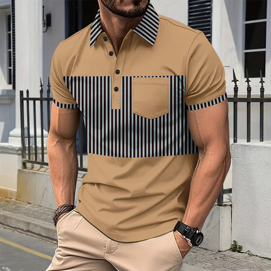 T-shirt à manches courtes pour homme avec col polo à patte